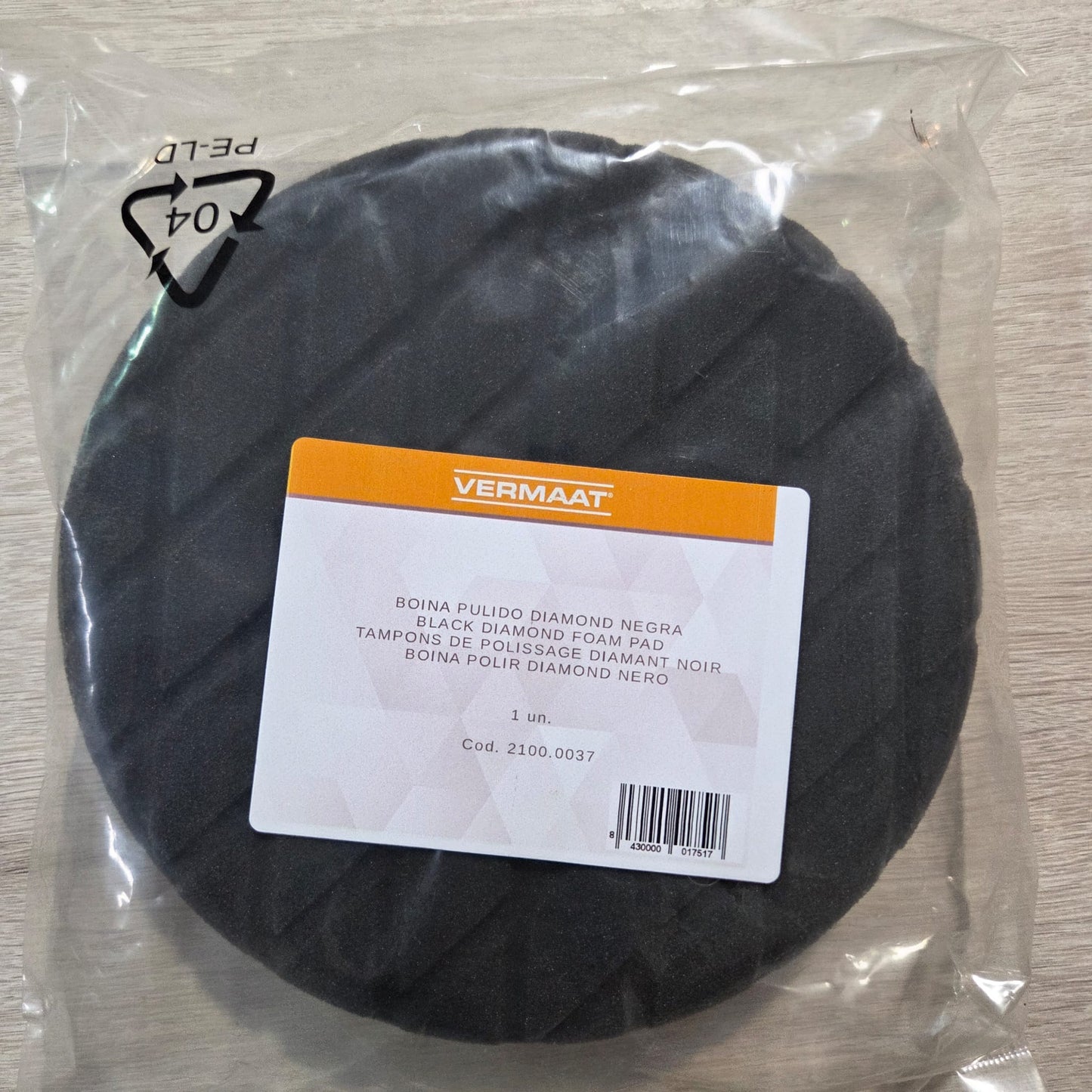 Boina espuma Negra Blanda-Brillo (encerado) 150mm plato 125mm