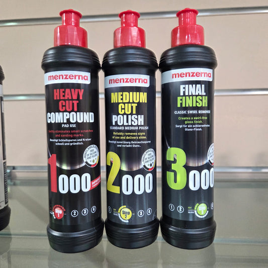 COMBO de pulimentos 3 pasos MENZERNA para que brille tu vehículo